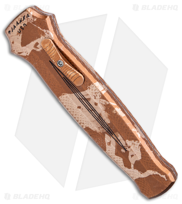 Piranha Rated-X Dagger D/A OTF Automatic Knife Tan Camo Aluminum (3.5" Mirror)