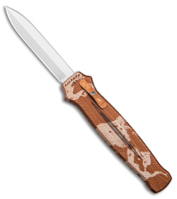 Piranha Rated-X Dagger D/A OTF Automatic Knife Tan Camo Aluminum (3.5" Mirror)