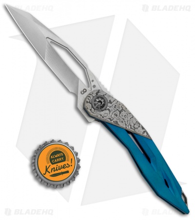Prince Customs Nucleus Frame Lock Knife Titanium/Timascus (3.25" Satin 204P)