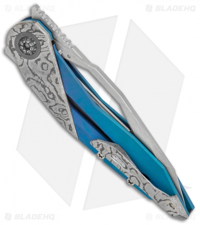 Prince Customs Nucleus Frame Lock Knife Titanium/Timascus (3.25" Satin 204P)