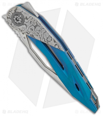 Prince Customs Nucleus Frame Lock Knife Titanium/Timascus (3.25" Satin 204P)