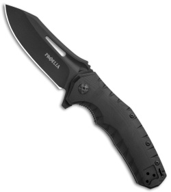 Defcon Blade Works Proelia TX020 Liner Lock Knife Black G-10 (3.8" Black)