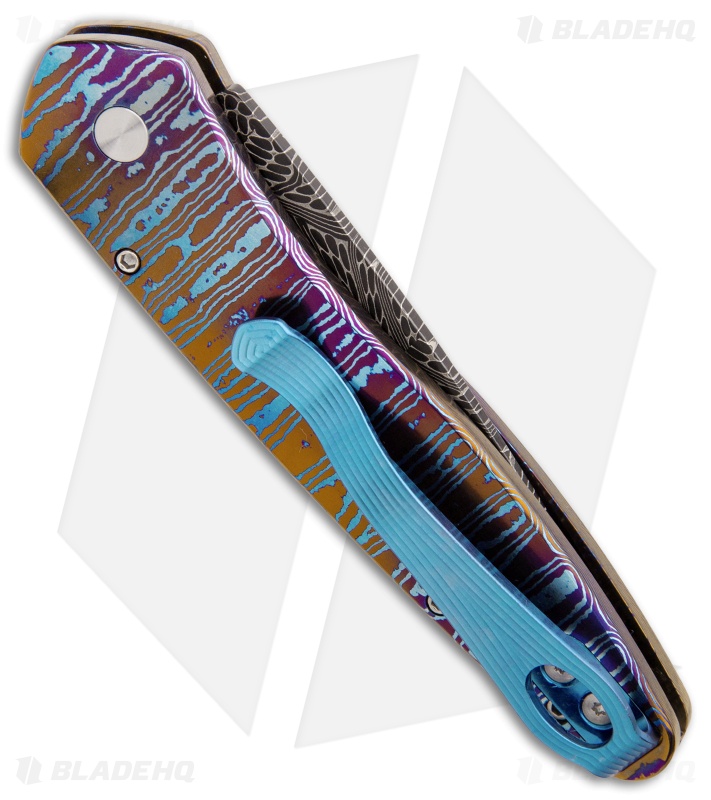 Pro-Tech Custom Newport Automatic Knife Moku-Ti/Mother of Pearl (3" Damascus)
