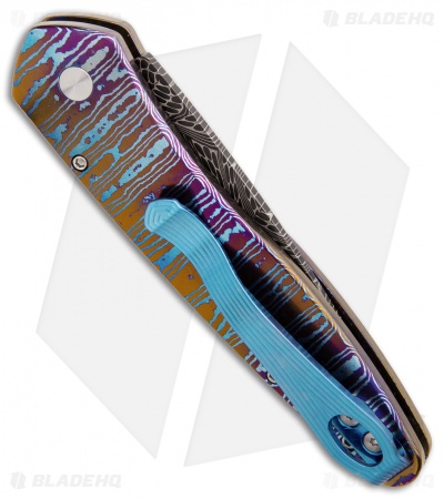 Pro-Tech Custom Newport Automatic Knife Moku-Ti/Mother of Pearl (3" Damascus)