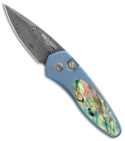 Pro-Tech Sprint Custom Automatic Knife Abalone/Blue Ti (1.95" Damascus)