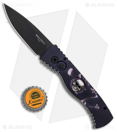 Pro-Tech Custom TR-2 Skull Surprise Knife PK Print Ano #1 (3" Black)