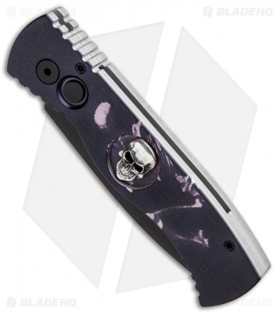 Pro-Tech Custom TR-2 Skull Surprise Knife PK Print Ano #1 (3" Black)