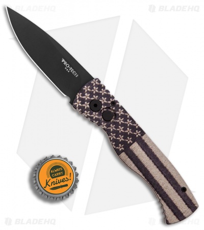 Pro-Tech Custom TR-2 Automatic Knife PK Tactical Flag #1 (Black) Blade Show 2018