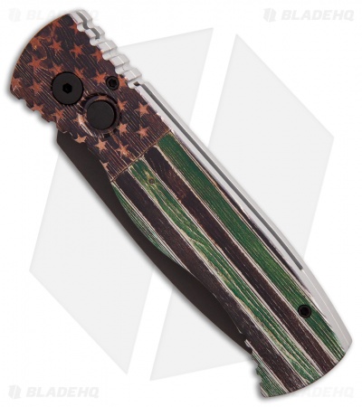 Pro-Tech Custom TR-2 Automatic Knife PK Tactical Flag #3 (Black) Blade Show 2018