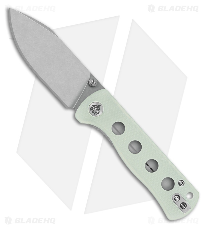 QSP Canary Folder Liner Lock Knife Jade G-10 (2.8" Stonewash 14C28N)