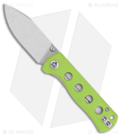 QSP Canary Folder Liner Lock Knife Neon Green G-10 (2.8" Stonewash 14C28N)