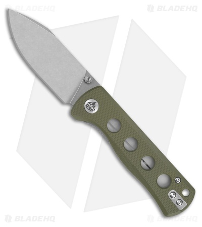 QSP Canary Folder Liner Lock Knife Olive Green G-10 (2.8" Stonewash 14C28N)
