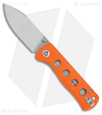 QSP Canary Folder Liner Lock Knife Orange G-10 (2.8" Stonewash 14C28N)