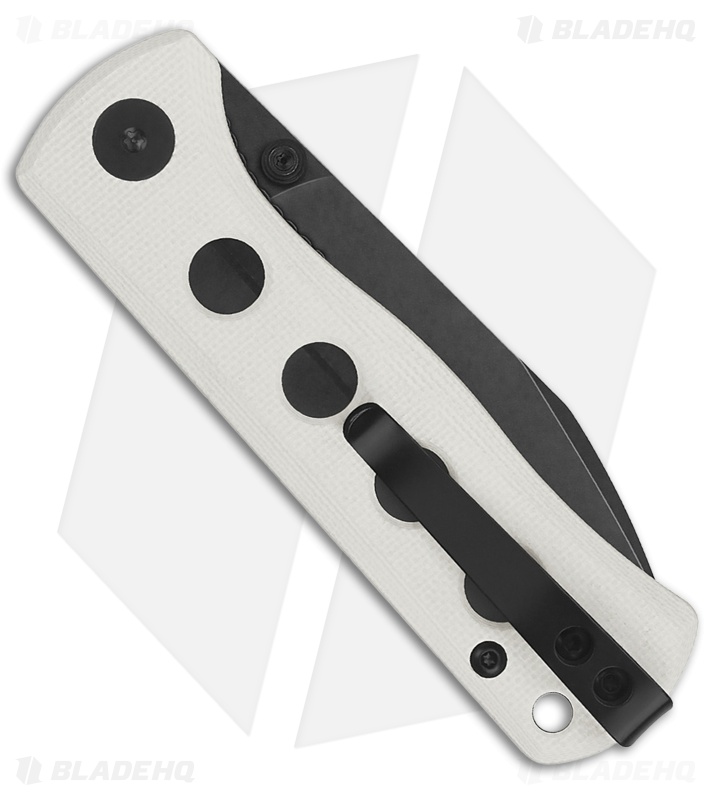 QSP Canary Folder Liner Lock Knife White G-10 (2.8" Black Stonewash 14C28N)