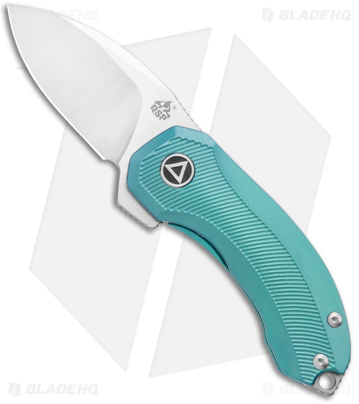 QSP Knife Hamster Framelock Knife Green Anodized Titanium (2" Satin)