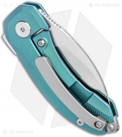 QSP Knife Hamster Framelock Knife Green Anodized Titanium (2" Satin)
