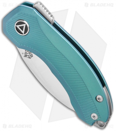 QSP Knife Hamster Framelock Knife Green Anodized Titanium (2" Satin)