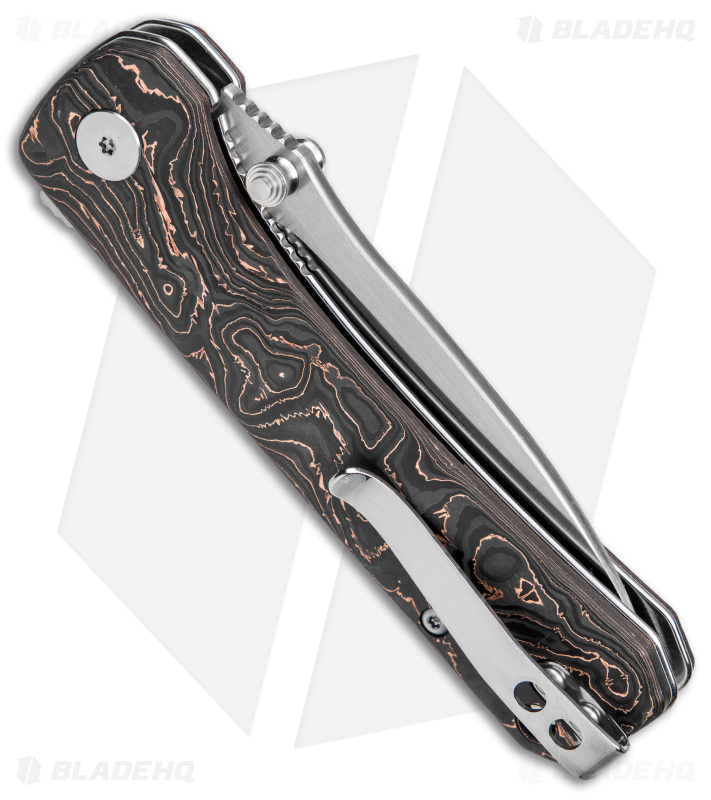 QSP Hawk Liner Lock Knife Copper Foil Carbon Fiber (3.25" Satin S35VN)