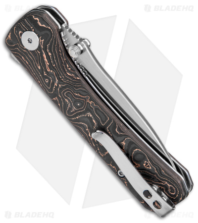 QSP Hawk Liner Lock Knife Copper Foil Carbon Fiber (3.25" Satin S35VN)