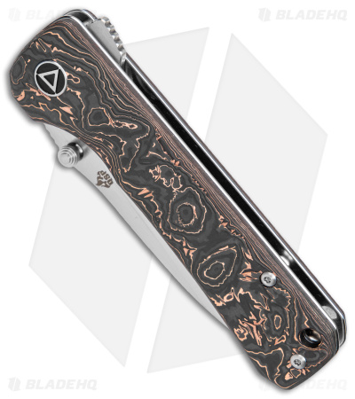 QSP Hawk Liner Lock Knife Copper Foil Carbon Fiber (3.25" Satin S35VN)