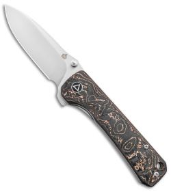 QSP Hawk Liner Lock Knife Copper Foil Carbon Fiber (3.25" Satin S35VN)