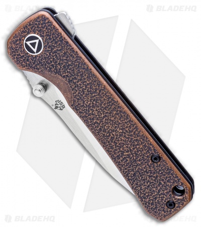 QSP Knife Hawk Liner Lock Knife Textured Copper (3.25" Satin) 
