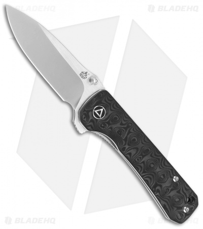 QSP Hawk Liner Lock Knife Raindrop Carbon Fiber (3.3" Satin) QS131C