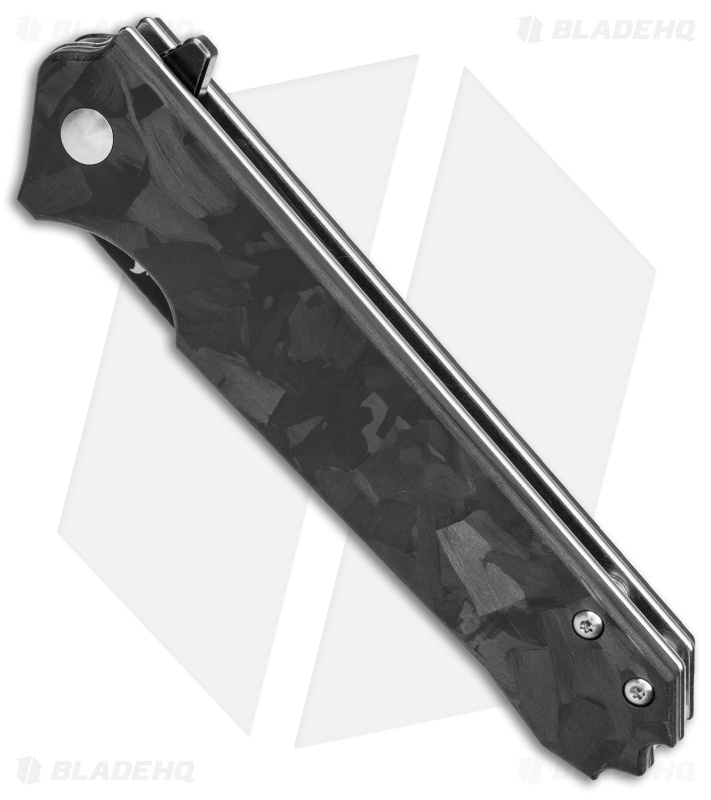 QSP Mamba Liner Lock Knife Smooth Shred Carbon Fiber (3.5" Two Tone VG10) 