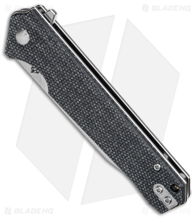 QSP Knife Mamba V2 Liner Lock Flipper Knife Black Micarta (3.5" Satin D2)