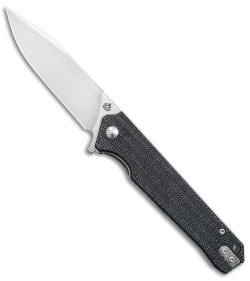 QSP Knife Mamba V2 Liner Lock Flipper Knife Black Micarta (3.5" Satin D2)