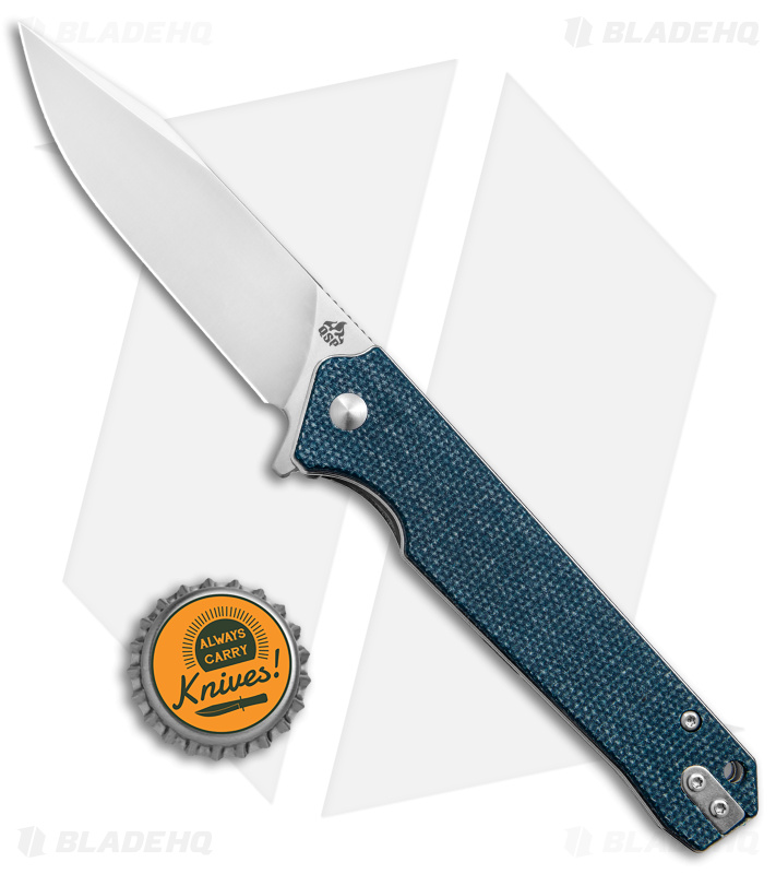 QSP Knife Mamba V2 Knife Blue Micarta + Satin D2 | Blade HQ