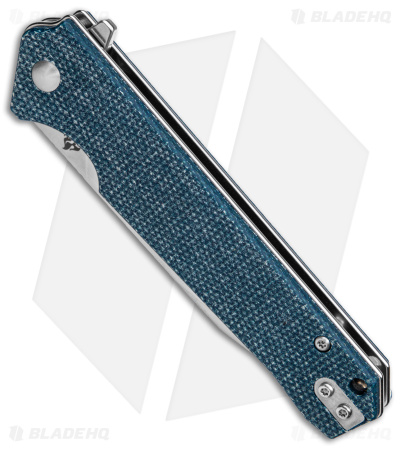 QSP Knife Mamba V2 Liner Lock Flipper Knife Blue Micarta (3.5" Satin D2)