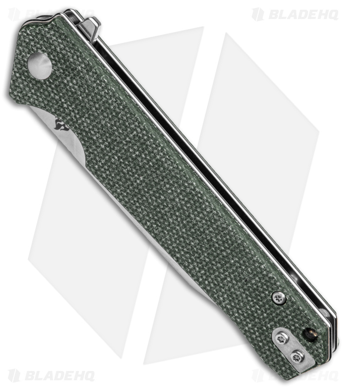 QSP Knife Mamba V2 Liner Lock Flipper Knife Green Micarta (3.5" Satin D2)