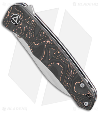 QSP Otter Flipper Liner Lock Knife Copper Foil Carbon Fiber (2.7" Satin S35VN)