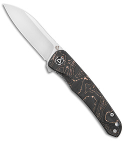 QSP Otter Flipper Liner Lock Knife Copper Foil Carbon Fiber (2.7" Satin S35VN)