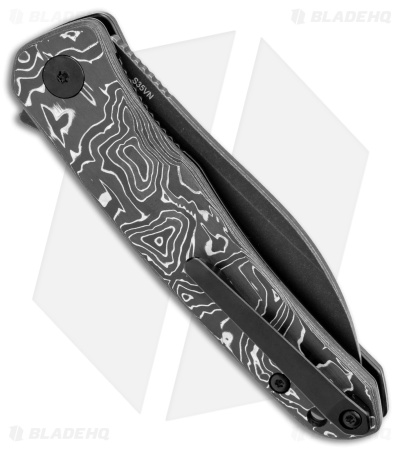 QSP Otter Flipper Liner Lock Knife Aluminum Foil Carbon Fiber (2.7" Black S35VN)