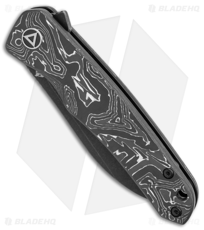 QSP Otter Flipper Liner Lock Knife Aluminum Foil Carbon Fiber (2.7" Black S35VN)