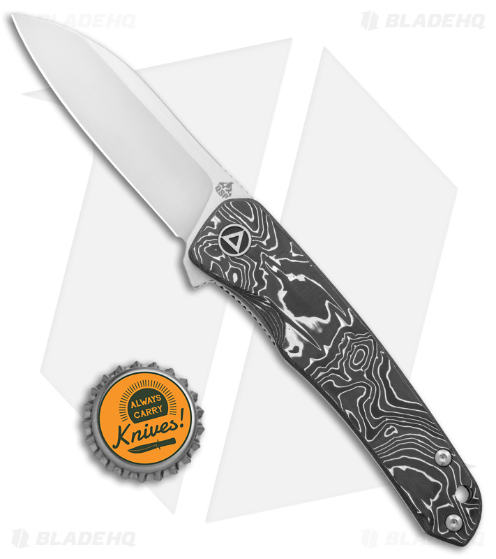 QSP Otter Flipper Liner Lock Knife Aluminum Foil Carbon Fiber (2.7" Satin S35VN)