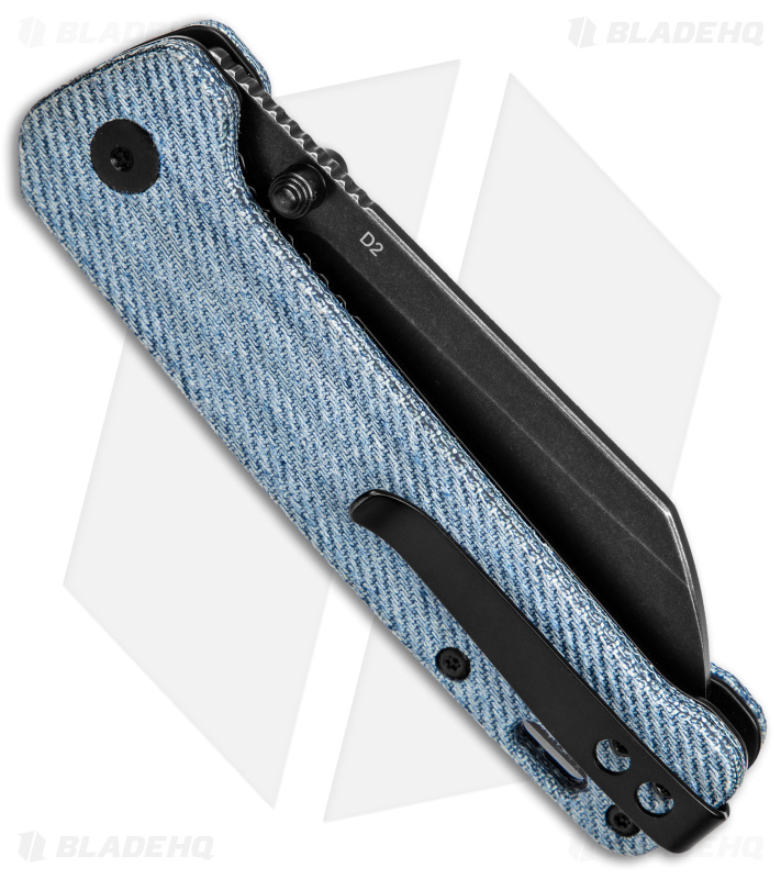 QSP Penguin Liner Lock Knife Denim Micarta Black - Blade HQ