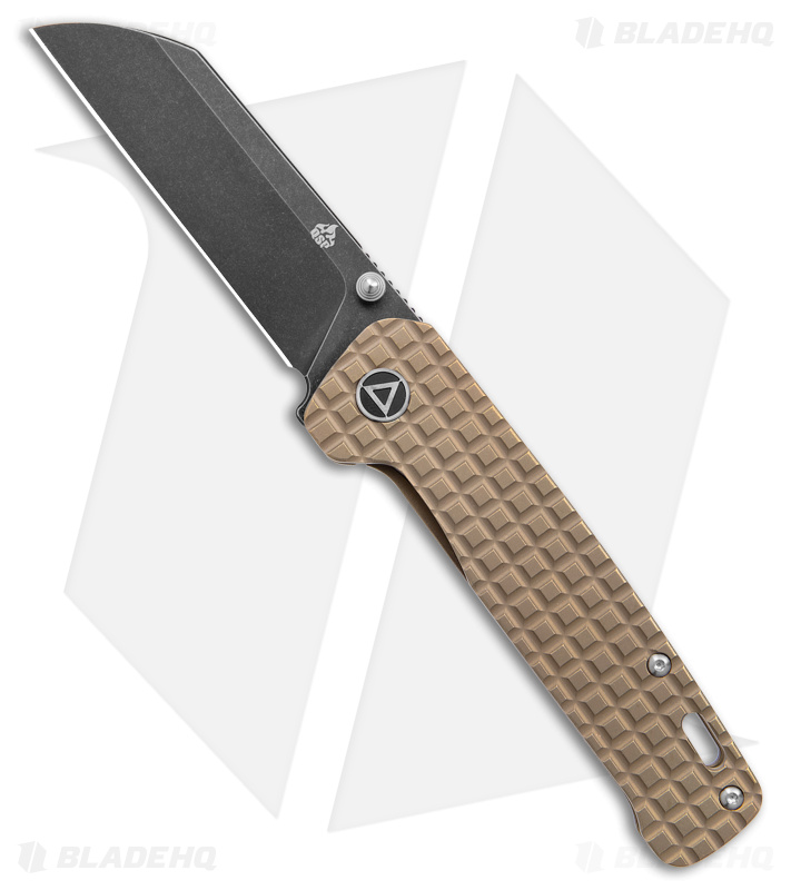 QSP Knife Penguin Frame Lock Knife Bronze Ti Fragtanium (3.4" Black SW)