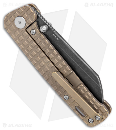 QSP Knife Penguin Frame Lock Knife Bronze Ti Fragtanium (3.4" Black SW)