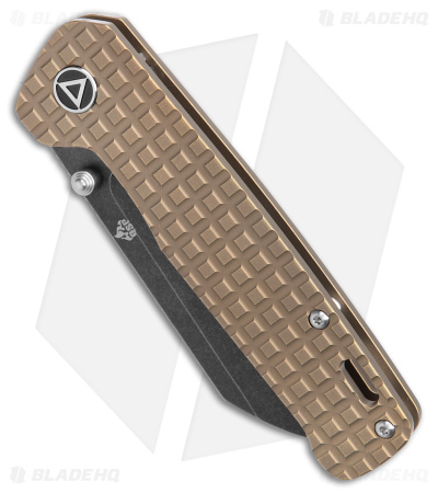 QSP Knife Penguin Frame Lock Knife Bronze Ti Fragtanium (3.4" Black SW)