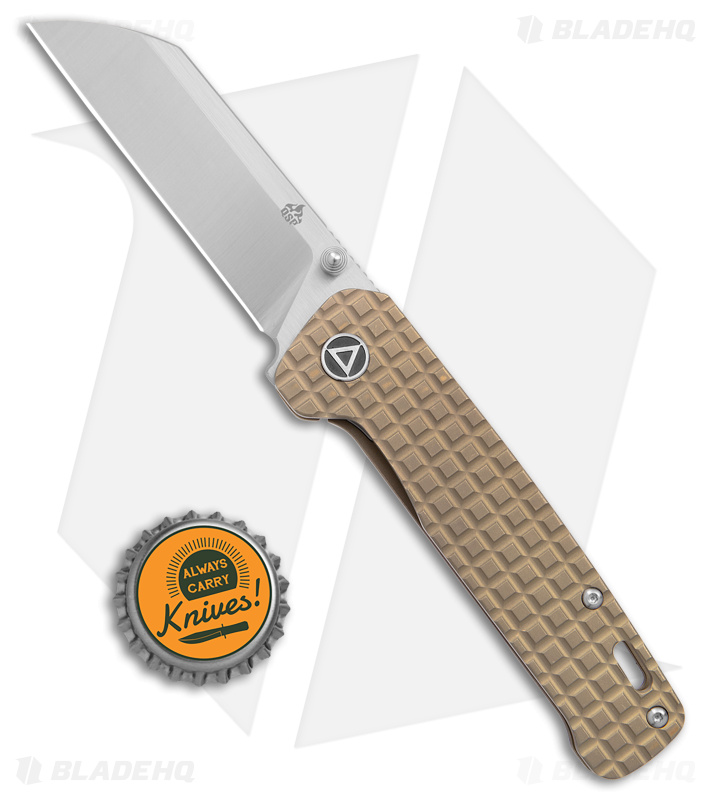 QSP Knife Penguin Frame Lock Knife Bronze Ti Fragtanium (3.4" Satin)