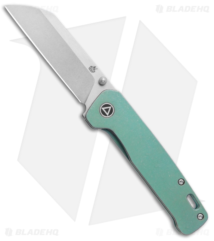 QSP Penguin Frame Lock Knife Green Titanium (3.1" Stonewash)