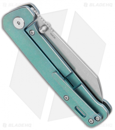 QSP Penguin Frame Lock Knife Green Titanium (3.1" Stonewash)