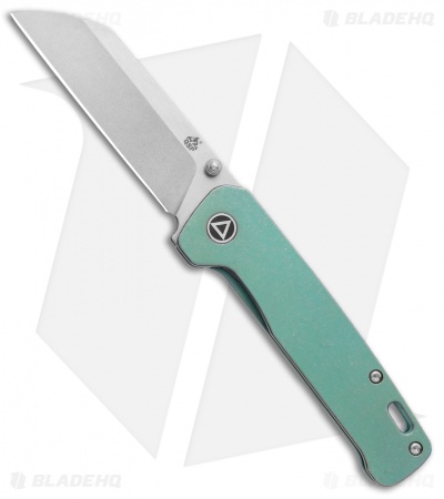 QSP Penguin Frame Lock Knife Green Titanium (3.1" Stonewash)