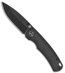 QSP Knife Puffin Frame Lock Knife Black Titanium/Carbon Fiber (3.12" Black SW)