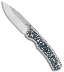 QSP Knife Puffin Frame Lock Knife BB Titanium/Marbled Carbon Fiber (3.12" Satin)