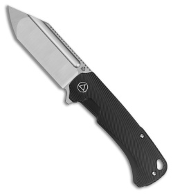 QSP Knife Rhino Frame Lock Knife Black Titanium (3" Satin M390)