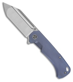 QSP Knife Rhino Frame Lock Knife Blue Titanium (3" Satin M390)